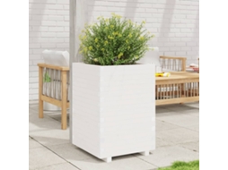 Vidaxl Vaso/floreira De Jardim 50x50x72,5 Cm Pinho Maciço Branco