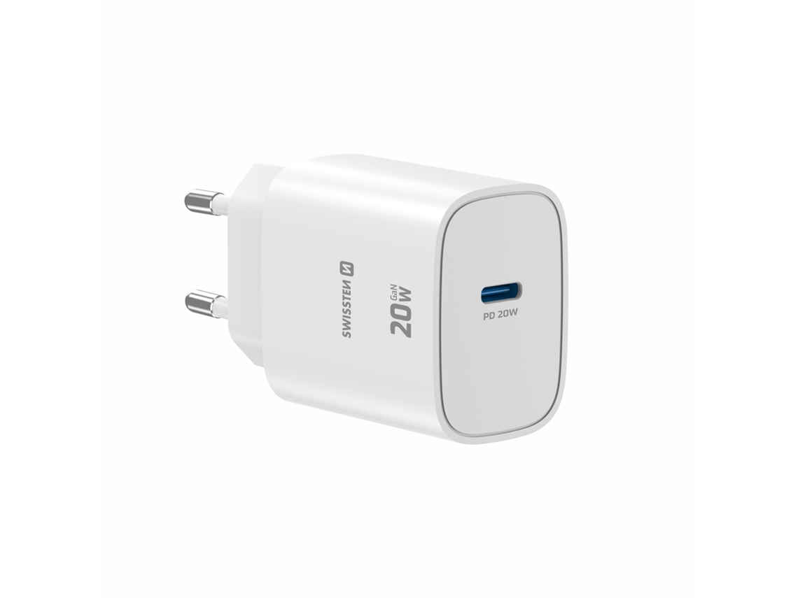 Carregador de Parede SWISSTEN Gan 20W 1Xusbc (Branco)