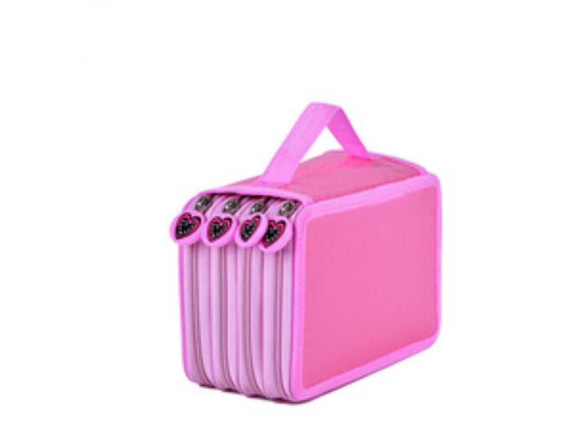 Estojo Para Lápis De Desenho, Resistente A Impactos E Quedas, Com 72 Compartimentos, Rosa.