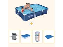 Bestway Piscina Bestway Steel Pro Retangular - 300x201x66 Cm - 5-peças S341