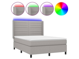 Box Spring Bed, Box Spring Beds Vidaxl Cinzeto Tecido (140 X 200 Cm)