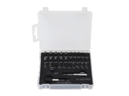 Conjunto de 33 extratores de parafusos para remover parafusos e porcas danificados e enferrujados, com estojo de transporte.