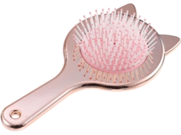 Escova massageadora de cabelo leve em silicone com almofada de ar e orelhas de gato.