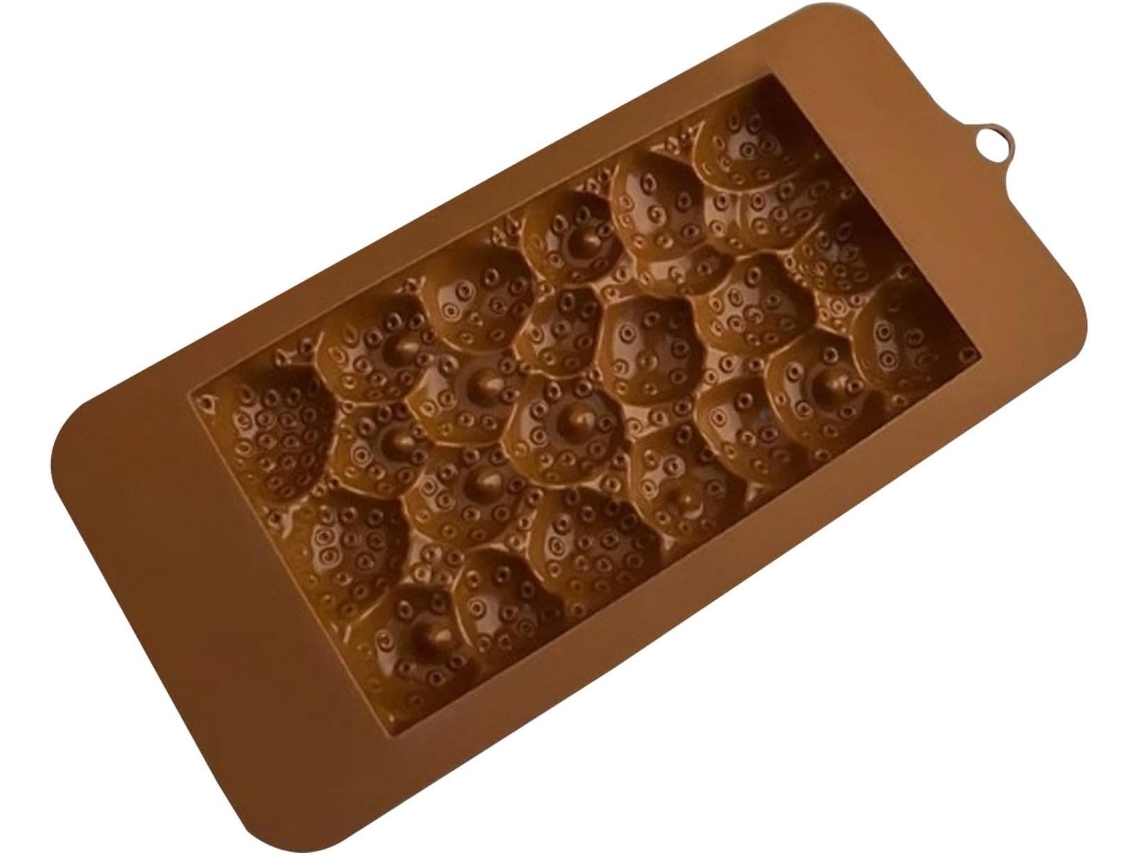 Forma De Silicone Em Formato De Morango Chocolate, Antiaderente E Fácil De Desenformar.