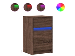 Bedside Cabinet, Bedside Cabinets Vidaxl Marrom Madeira Processada (n/a)