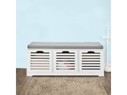 Banco Armário de Sapatos SOBUY Branco (105x35x43cm)