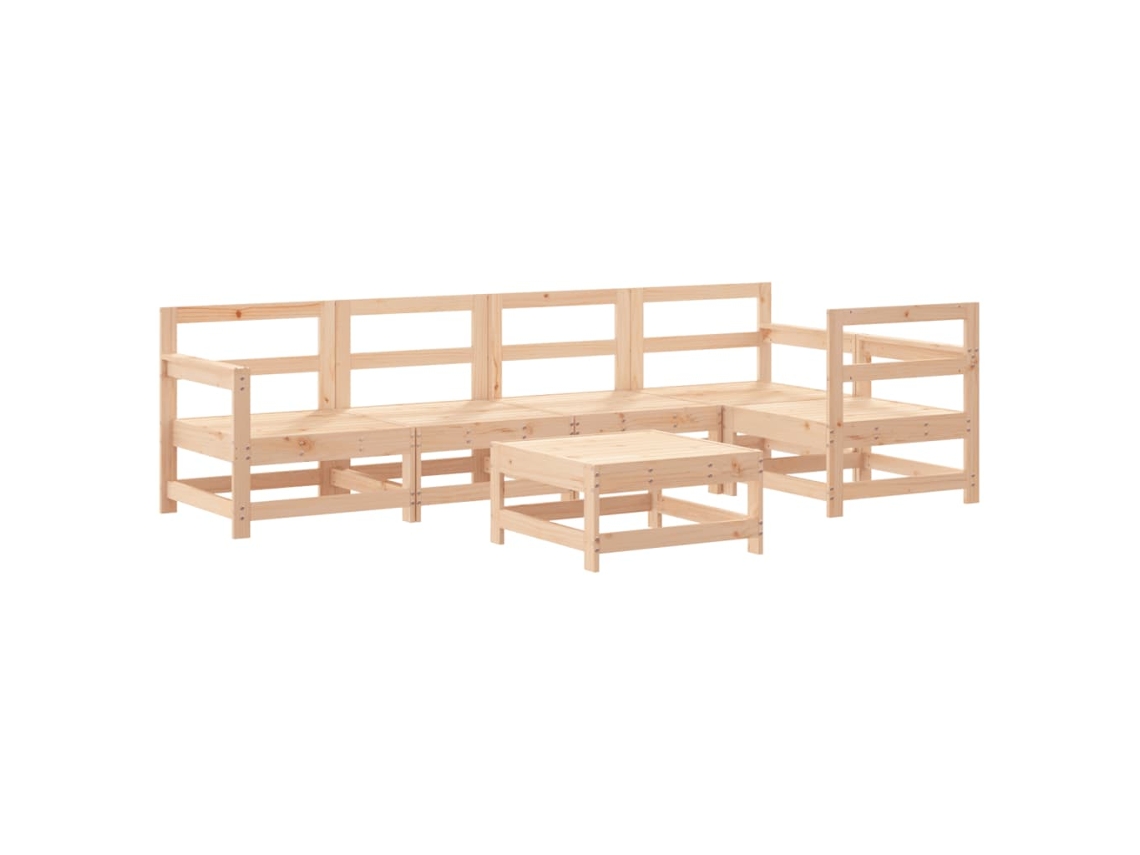Conjunto Lounge Jardim Pinho Maciço 6 Peças MAISON EXCLUSIVE