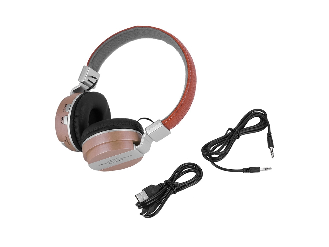Fones De Ouvido Sem Fio De Metal Com Bluetooth 4.1, Fone De Ouvido Com Conector De 3,5 Mm Brilvibera (dourado)