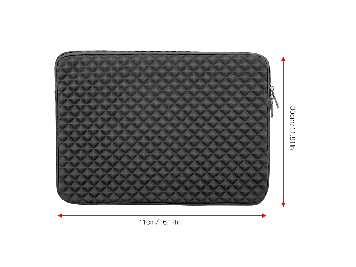 Capa Protetora Para Laptop Com Textura De Diamante De 15,6 Polegadas, Com Zíper, Bolsa Preta Slowmoose