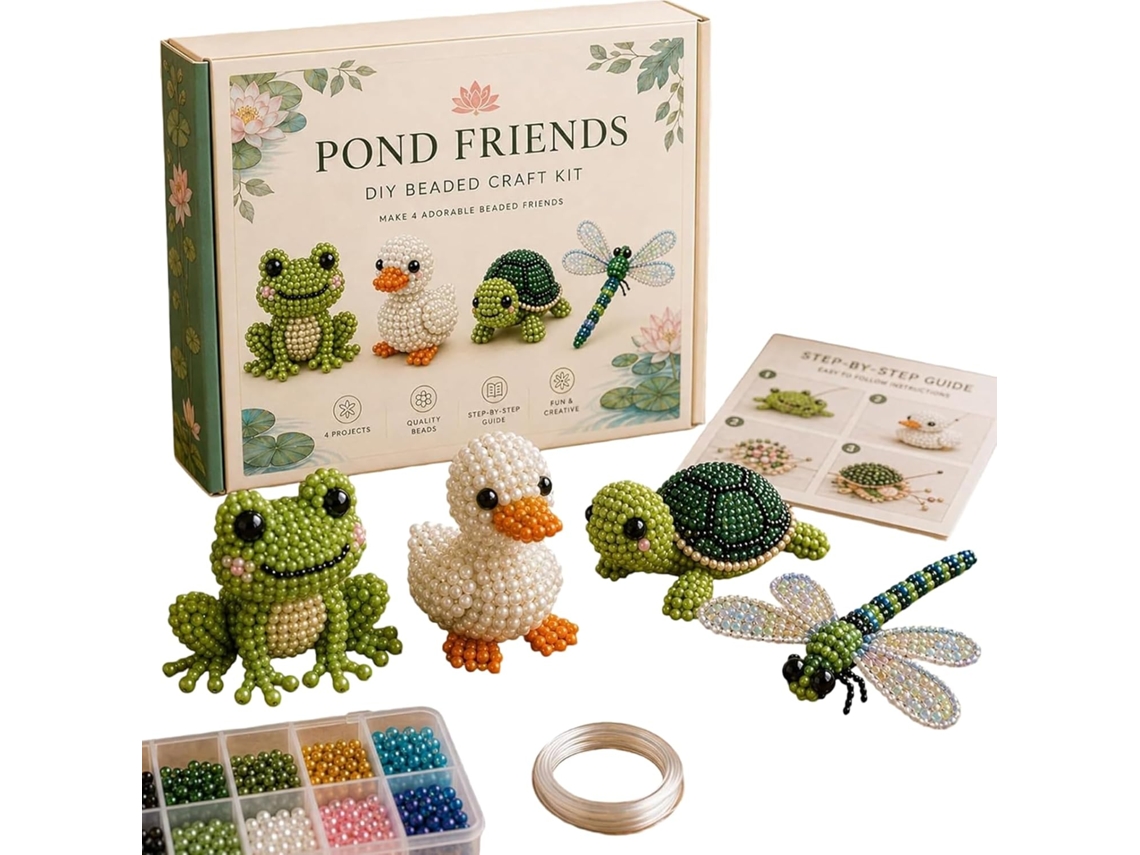 Kit 3d de Animais em Miçangas , Presente Diy Criativo para Adultos e Adolescentes Sapos PANOONA