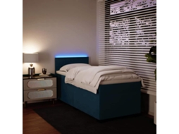 Vidaxl Cama Boxspring Com Colchão 100x200 Cm Veludo Azul