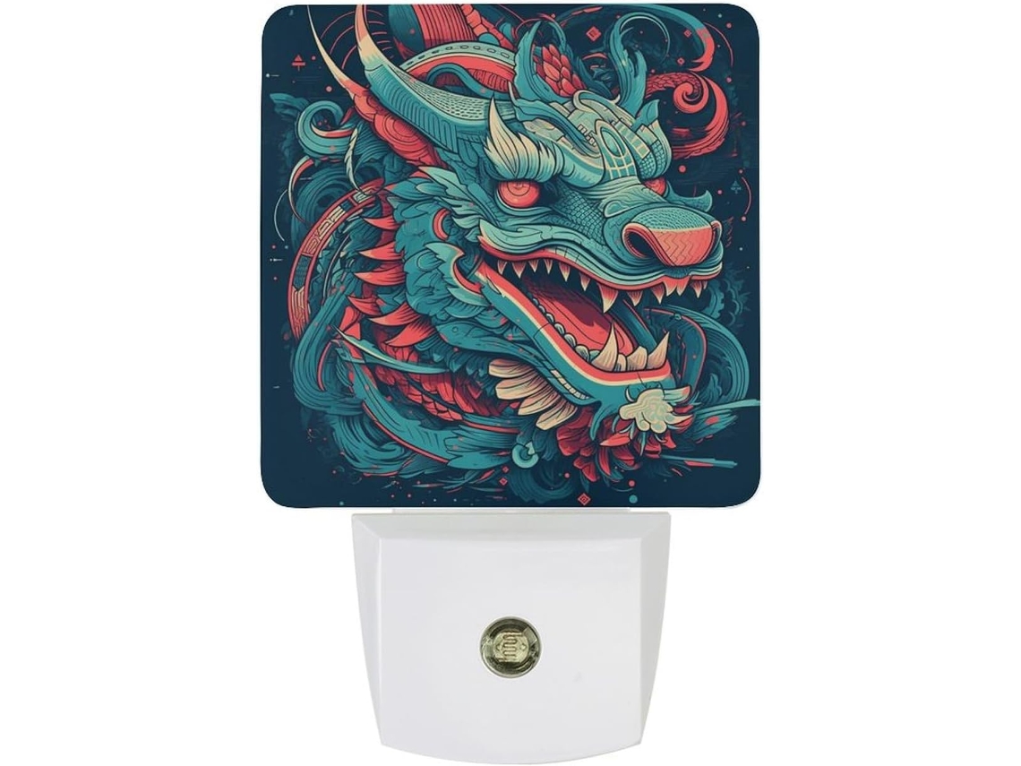 Led Night Light Com Design Dragão Desenho Animado E Light Sensors Banheiro, Corredor, Escadas, Quarto E