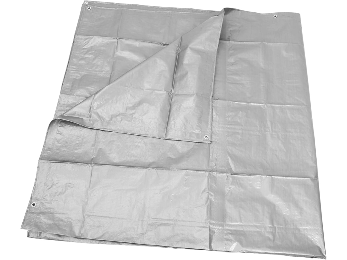 Waterproof Pe Tarp Cover With Metal Grommets For Outdoor Camping And Sun Protection, Reusable