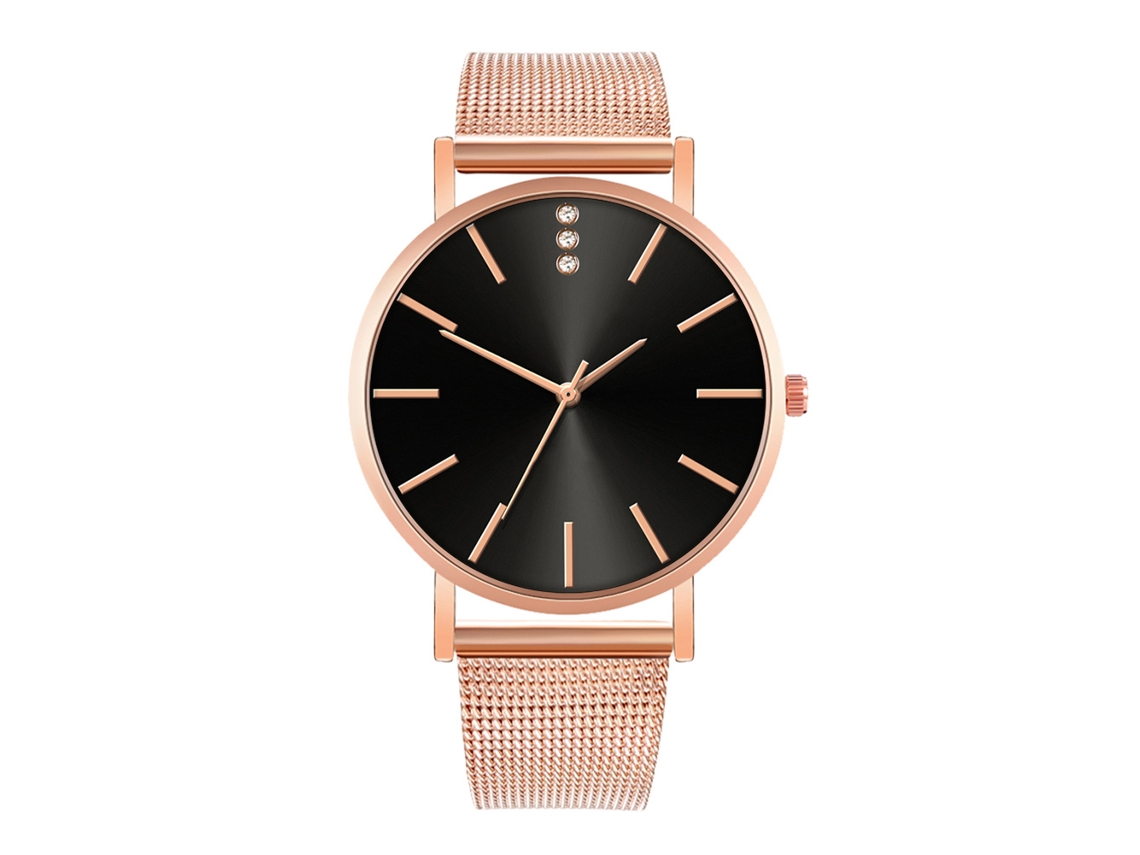 Reloj De Moda Para Parejas Con Correa De Malla Dial Redondo Cuarzo Unisex