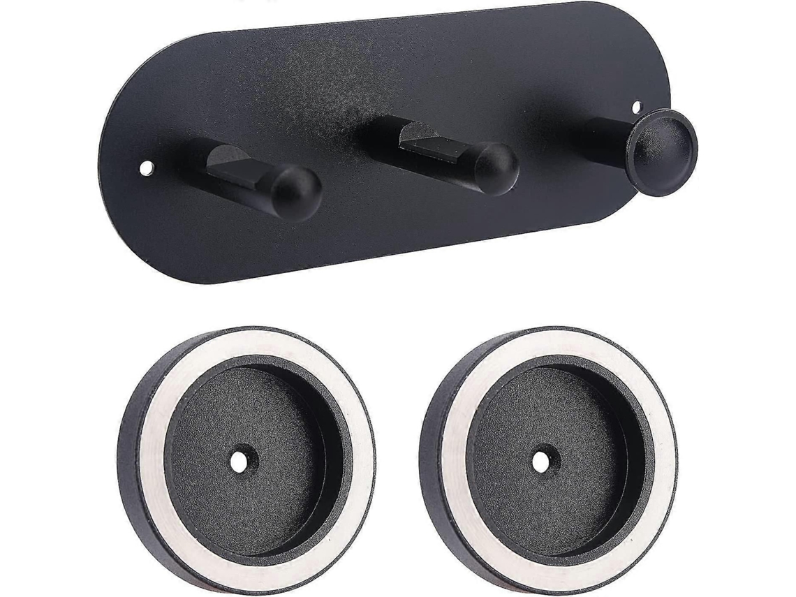 Conjunto de 14 Peças Suportes para Secador Cabelo na Cor Preta, com Parafusos Expansão e Adesivo Universal Par a Fácil Instalação. GOKOCO
