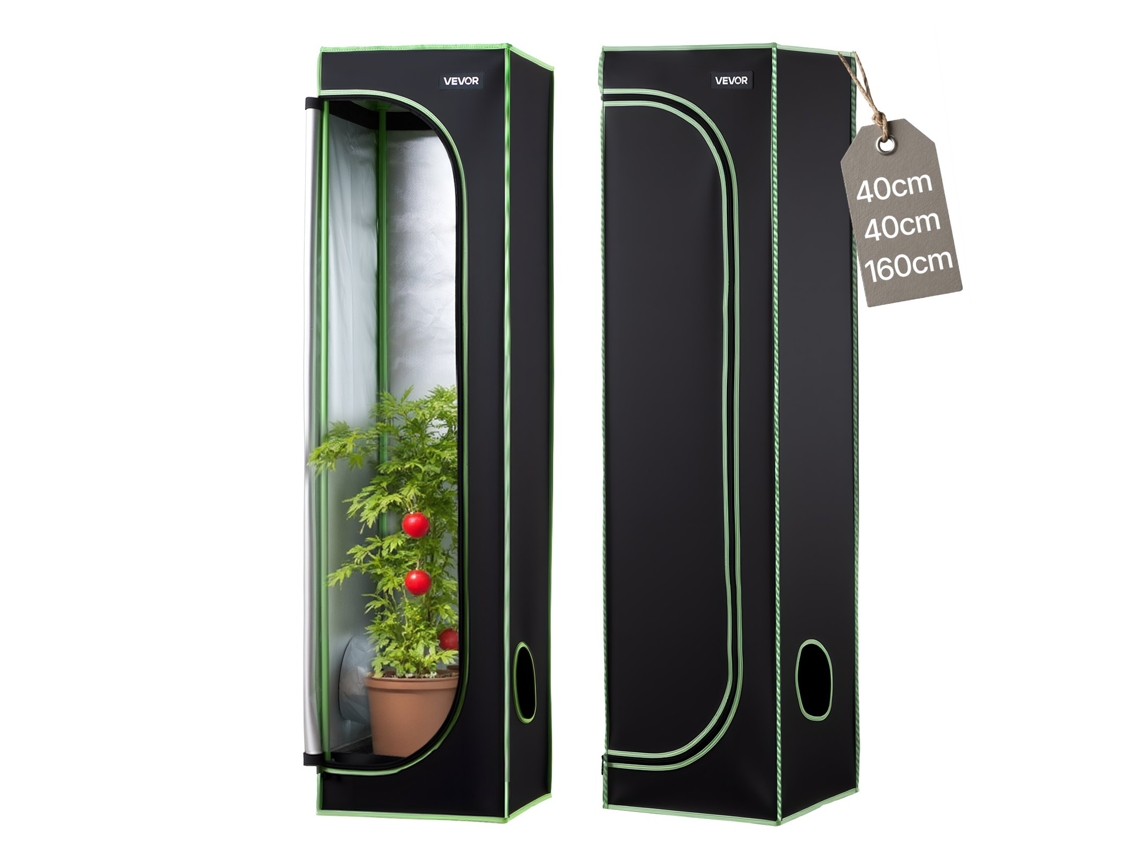 Vevor Armário De Cultivo Interior Com Janela 40x40x160 Cm Para Plantas E Flores