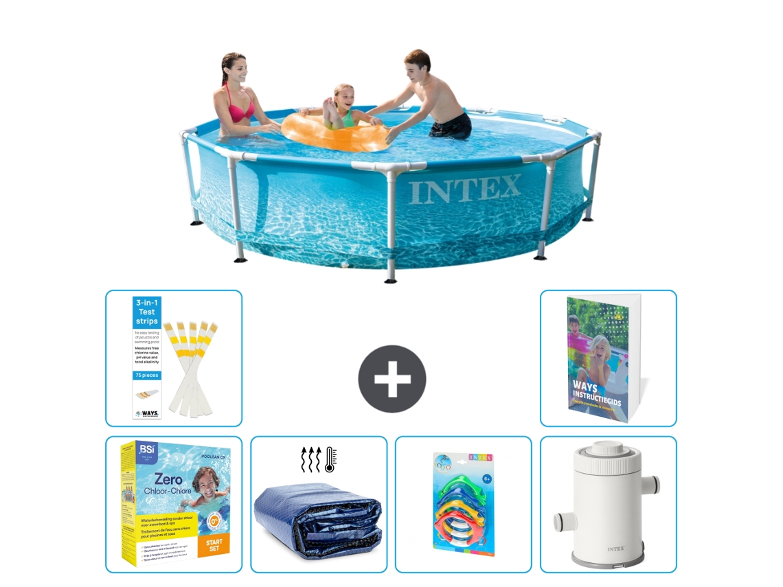 Piscina com Estrutura Redonda 305x76 Cm 5 peças S7 INTEX