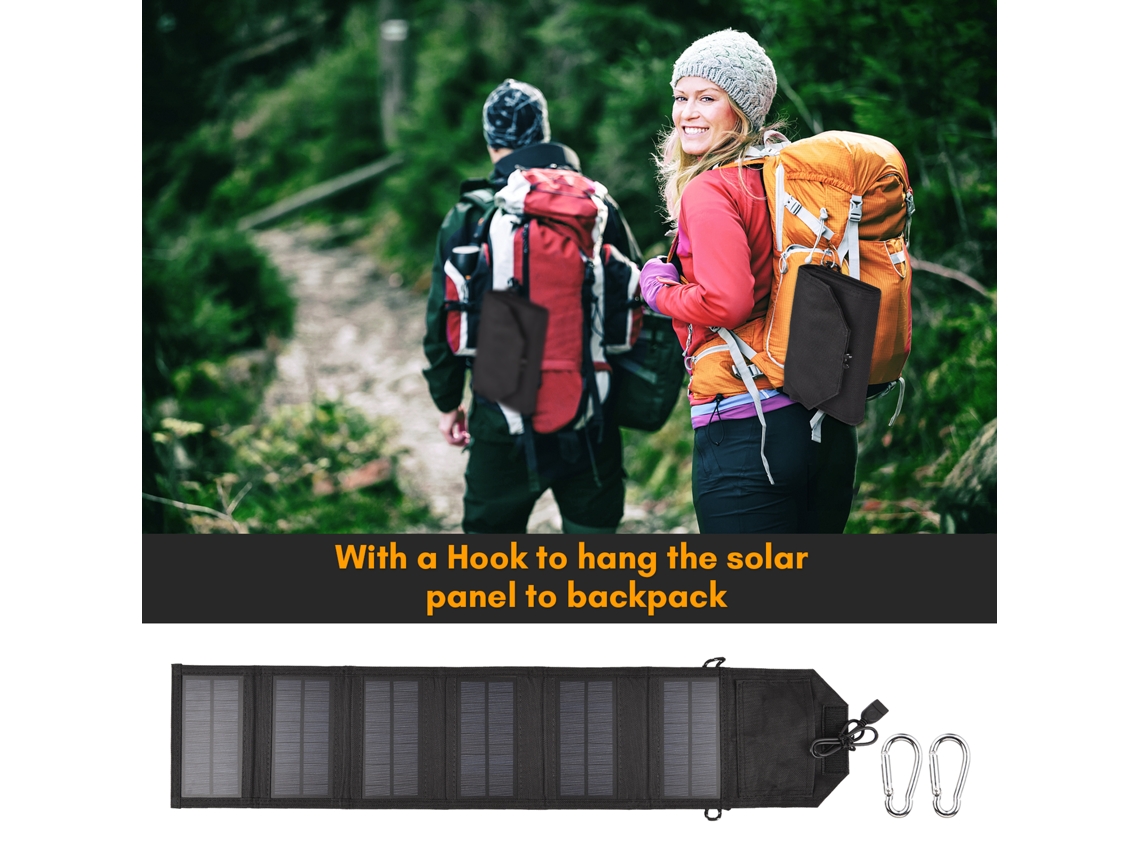 Primerox painel Solar Portátil Dobrável 10,5w com Saída Usb para Carregamento em Atividades ao Ar Livre