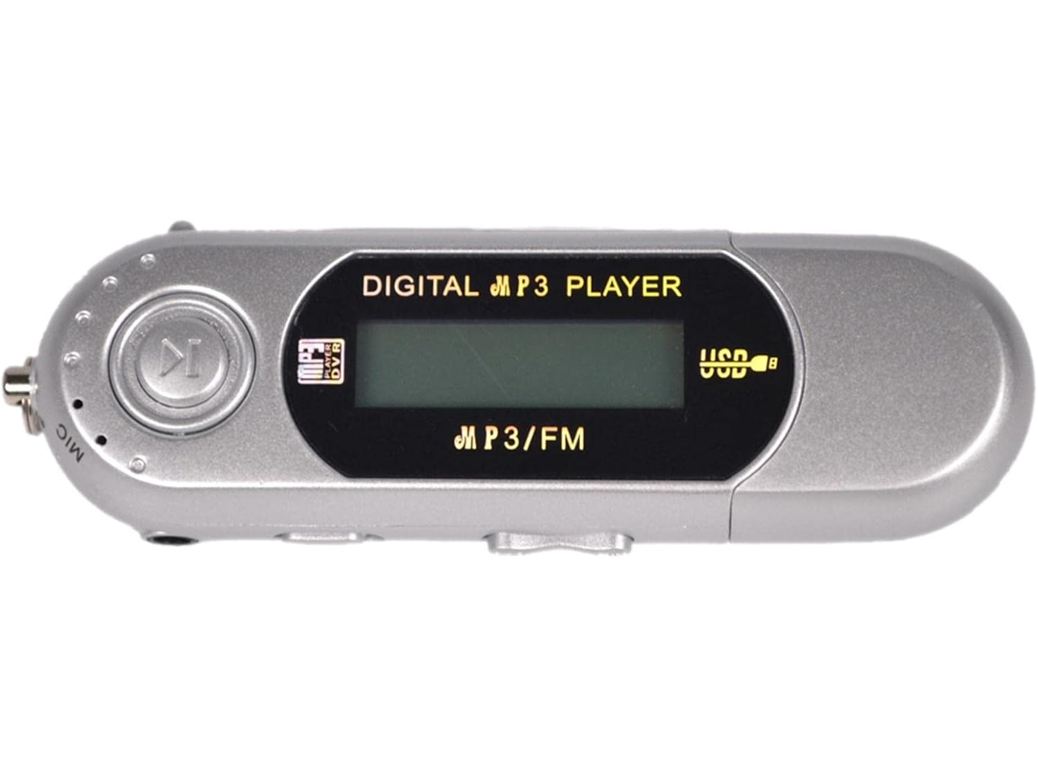 Reprodutor de MP4/MP3 USB 2.0 com 4 funções de gravação de vídeo, prateado