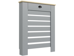 Aquecedor Mdf Ripado com Grelha e Gaveta 78x19x95,5 Cm Cinza BTFORUS
