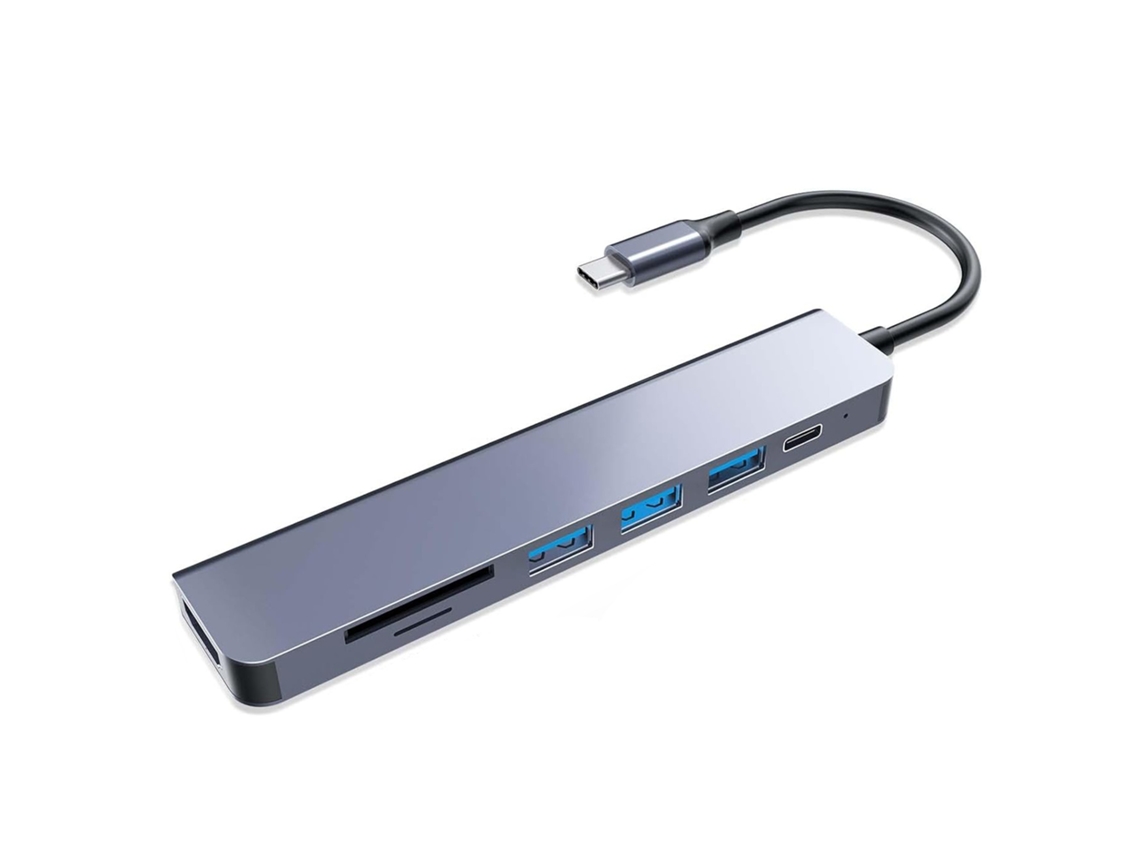 Hub Usb-c, Adaptador Multiporta Usb-c, Base De Expansão 7 Em 1
