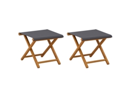 Maison Exclusive - Cadeira De Deck 2 Pcs Madeira Sólida De Eucalipto Cinzento