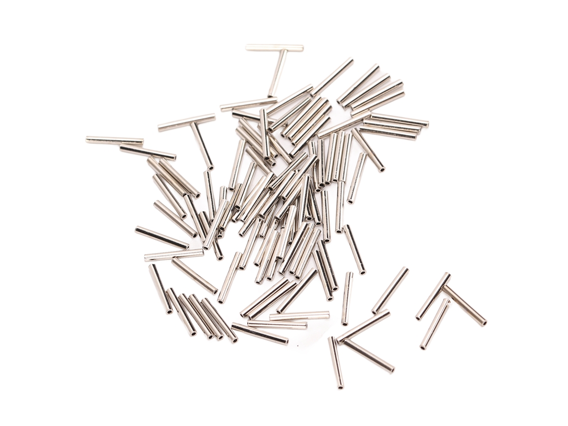 Kit 100 Manguitos Crimp Aço Inox Pesca 1.6