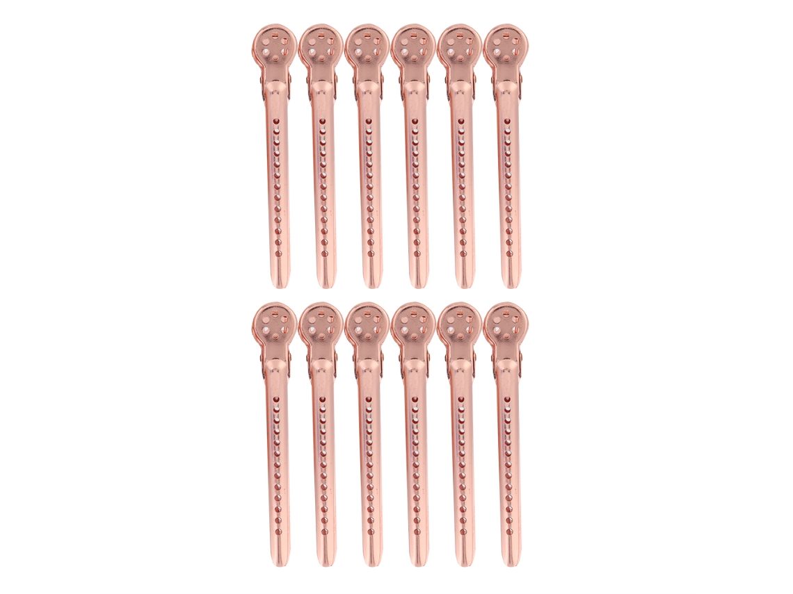 2026 12pcs Caja Pinzas de Peinado para Salón Clips de Seccionamiento de Cabello Color Oro Champán