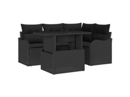 Maison Exclusive - Conjunto De Sofá De Jardim 5 Pcs Preto Rattan De Polipropileno