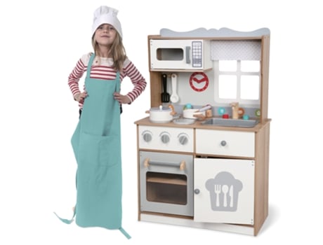 Cozinha De Brinquedo Em Madeira 7253 15 Peças Moni Toys Moni Toys