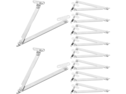 Conjunto De 10 Suportes Tampa Em Aço Inoxidável Com Design Dobrável E Haste Móvel Para Maior Estabilidade No Varejo