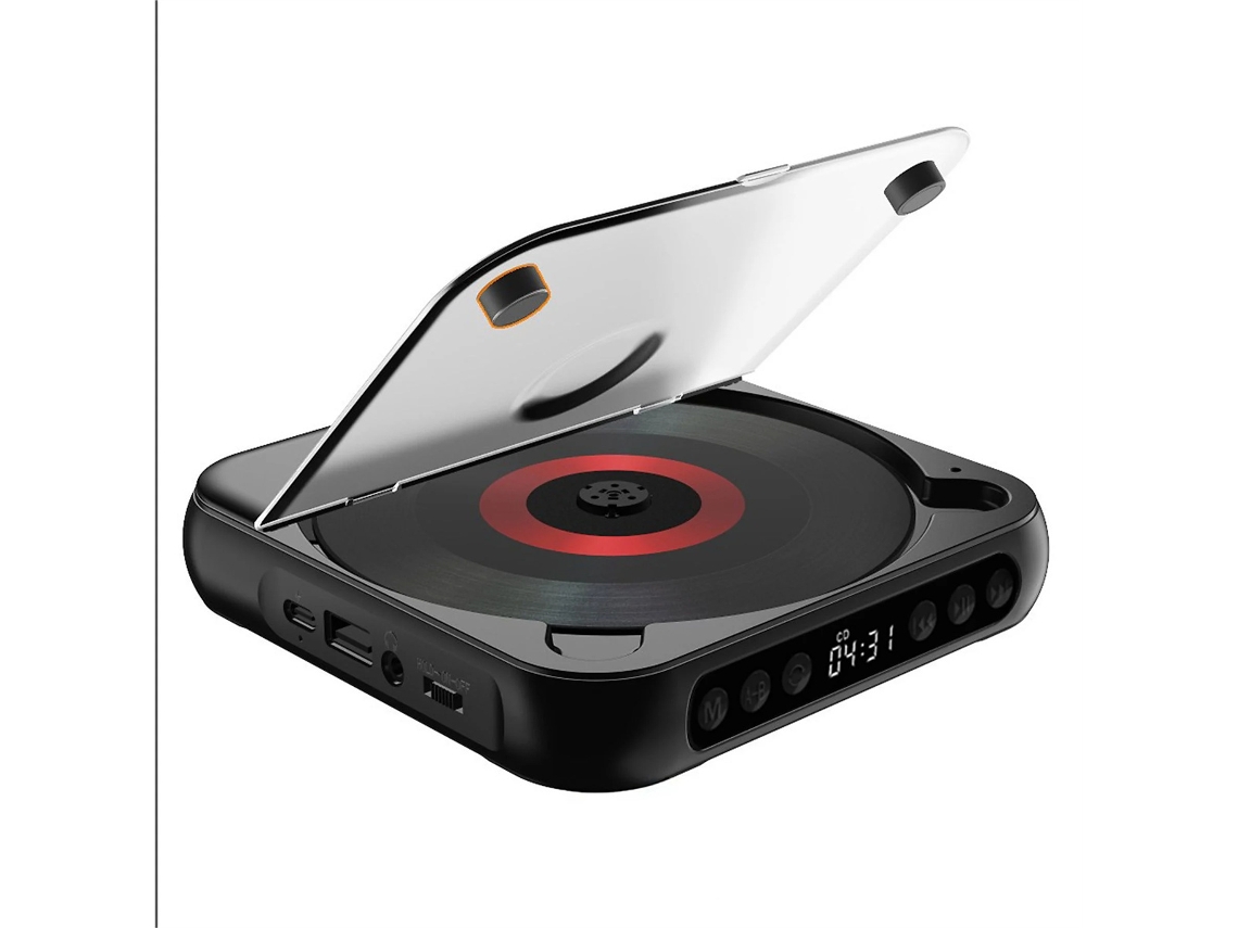 Leitor de Cd Compacto com Som Hi fi e Bluetooth, Compatível com Diversos Formatos de Mídia, Função de Repetição, Mp3, Usb e Aux AQUAFORGE