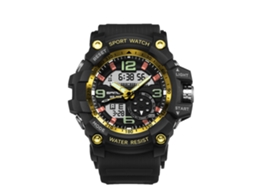 Reloj Electrónico Multifuncional Sanda Impermeable Dual Display Deportivo (oro Negro)
