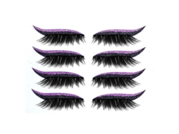 Adesivo de Sombra de Olhos com Glitter Roxo, Pestanas Falsas Autoadesivas À Prova D'água Vtz