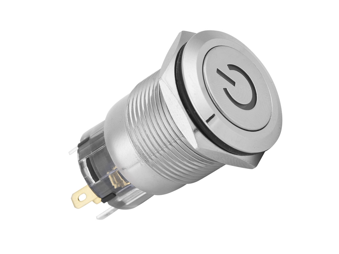 40 Interruptores Push button Metálicos 19mm Impermeáveis Auto blocantes