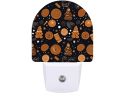 Luminária Noturna De Led Com Sensor Em Formato Biscoito Natalino, Luz Branca Quente Suave Banheiro, Quarto E