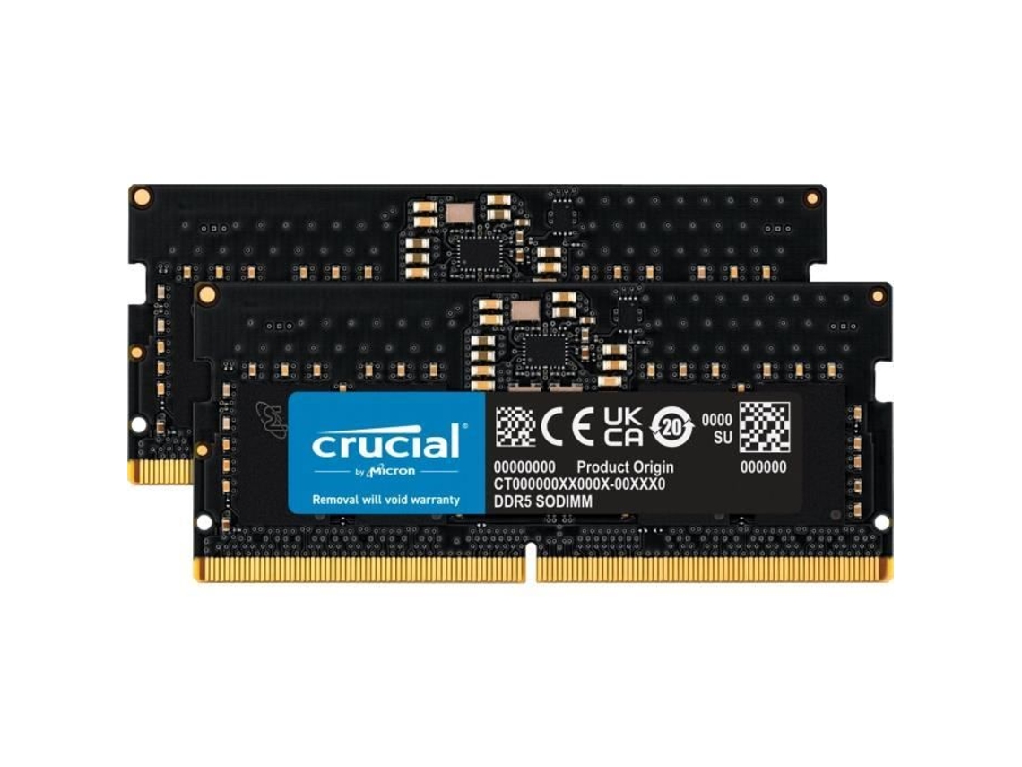 Memória Ram Ddr5 Kit 128gb 5600 Mt/s Cl46 Sodimm Crucial (2 X 64go)