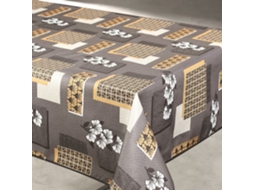 Toalha De Mesa Anti-manchas Com Padrão Floral E Formato Geométrico Cinza 145x240 Cm