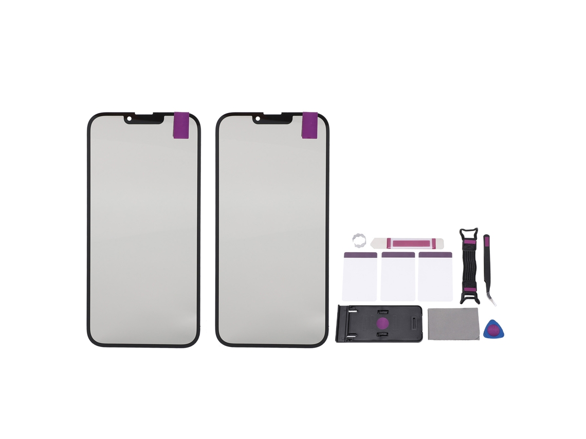 2 Unidades Cristal Externo Pantalla Frontal com Kit de Reparação para iOS 13 Pro Max com Marca
