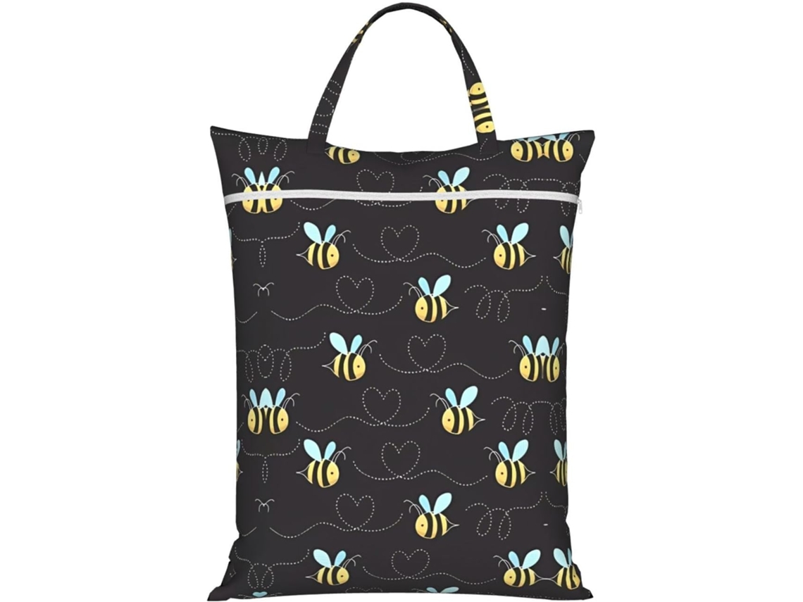 Saco De Roupa Suja De Viagem Com Estampa De Abelha, Com Zíper E Alça