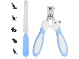 Cortador Unhas Pet Seguro Aço Lixa Profissional Azul