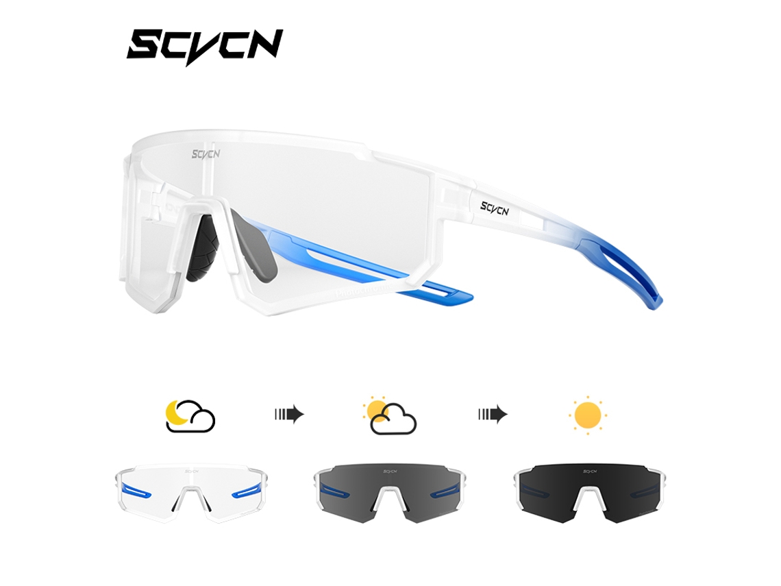 Óculos De Ciclismo Unissex (modelo Fotocromático 5) Com Proteção Uv400 E Revestimento Antirreflexo Multicolorido.