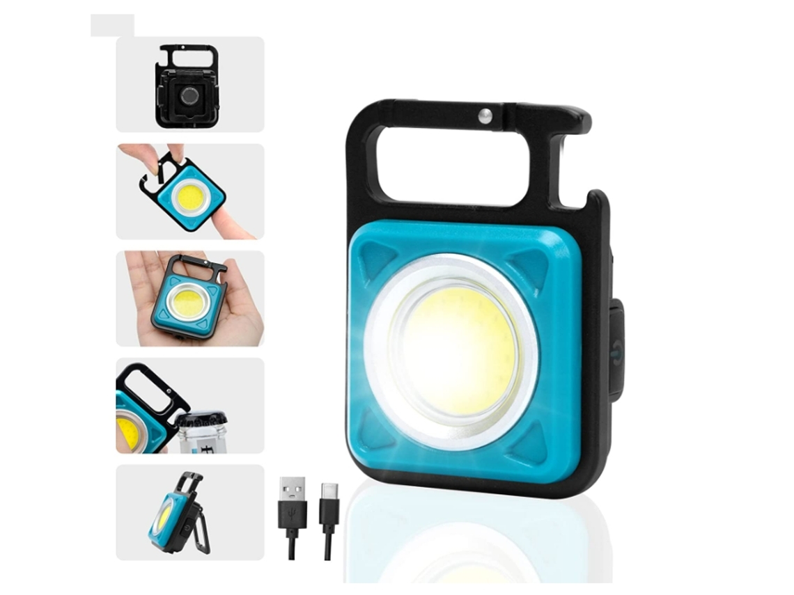 Lanterna Yunzii H10 500 Lumens Com Suporte Dobrável Abridor De Garrafas E Ímã Recarregável Azul