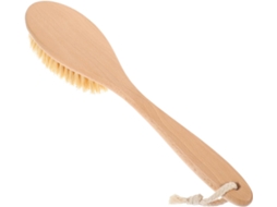 Escova Esfoliante Corporal Com Cabo Longo De Madeira Faia E Sisal, Escova De Banho Resistente Para Limpeza Profunda E