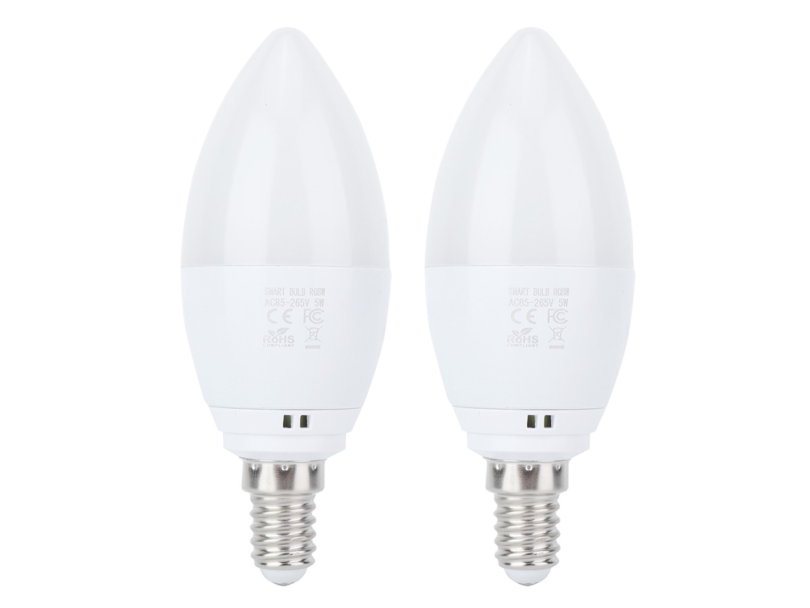 Lâmpada De Vela Inteligente Led E14 (com Controle Wifi Rgb, Compatível Com Alexa E Google Voice)