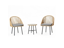Ipanema conjunto de jardim com 2 cadeiras e mesa baixa efeito vime natural CONCEPT U