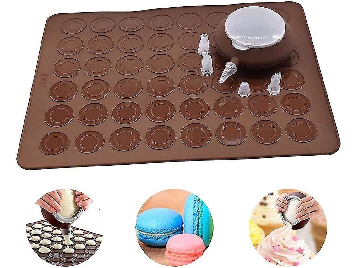 Molde de Silicona para Macarons Marrón Oscuro 38x28 Cm Material Alimentário Resistente de 40°c a +260°c