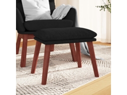 Vidaxl Apoio De Pés 45x29,5x35 Cm Tecido Preto