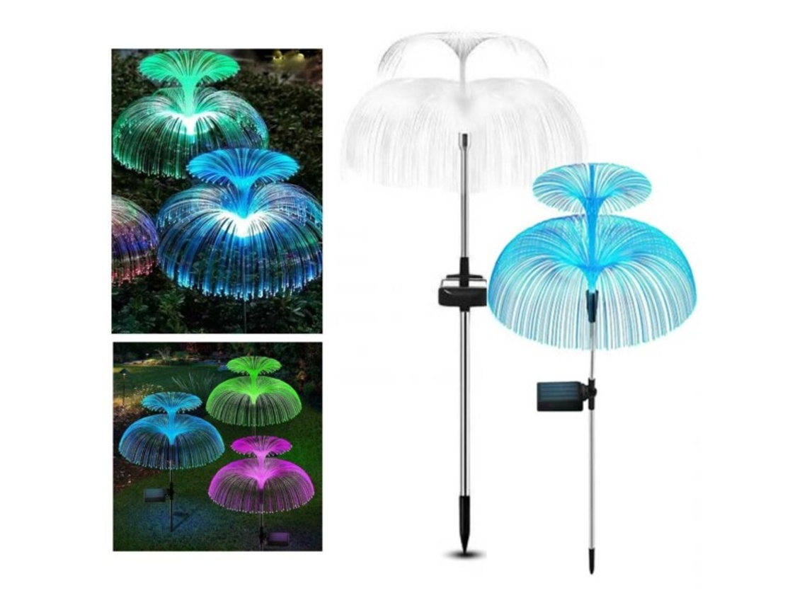 CONJUNTO DE 6 LUMINÁRIAS SOLARES AQUAFORGE com 8 LEDs para jardim