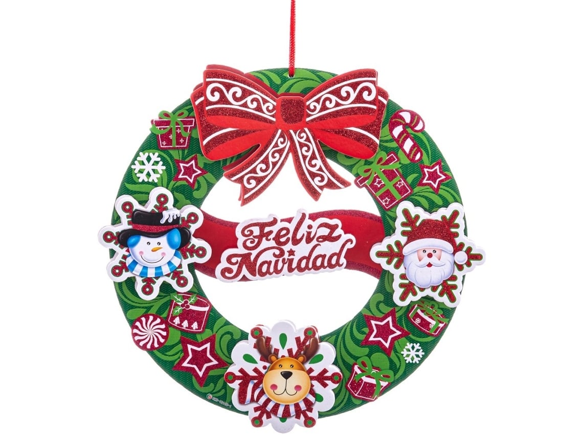Coroa de Natal em Espuma com Relevo, 40 cm, 2 modelos